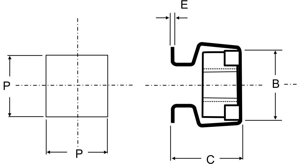 Základní rozměry klecová matice a otvoru