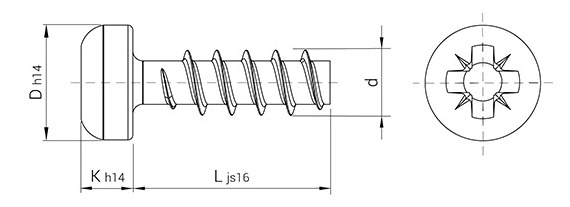 Šrouby do plastu základní rozměry