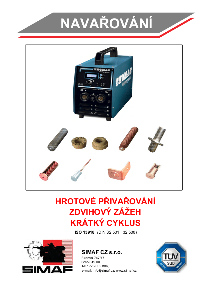 Katalog navařovacích prvků